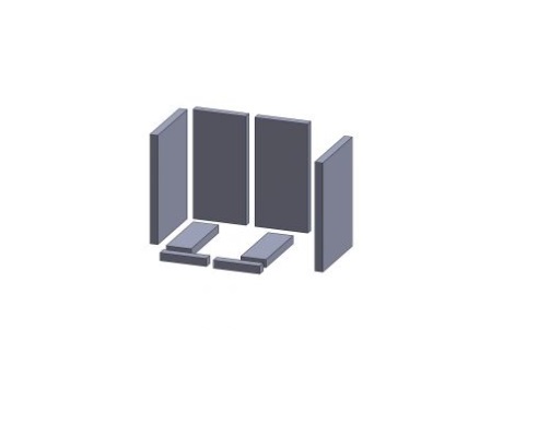 8 delige binnenwand en bodemset Caminos Luna houtkachel