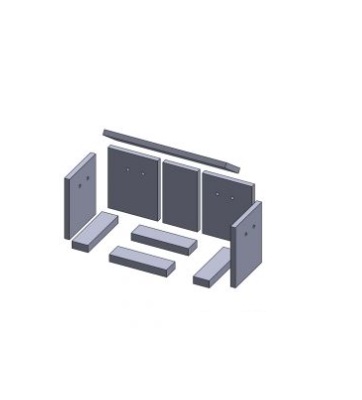 10 delige binnenwand en bodem en vlamkeerplaat Fireplace Time houtkachel